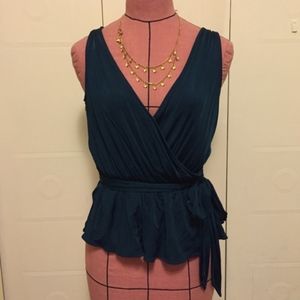 Diane Von Furstenburg Peacock Wrap Top